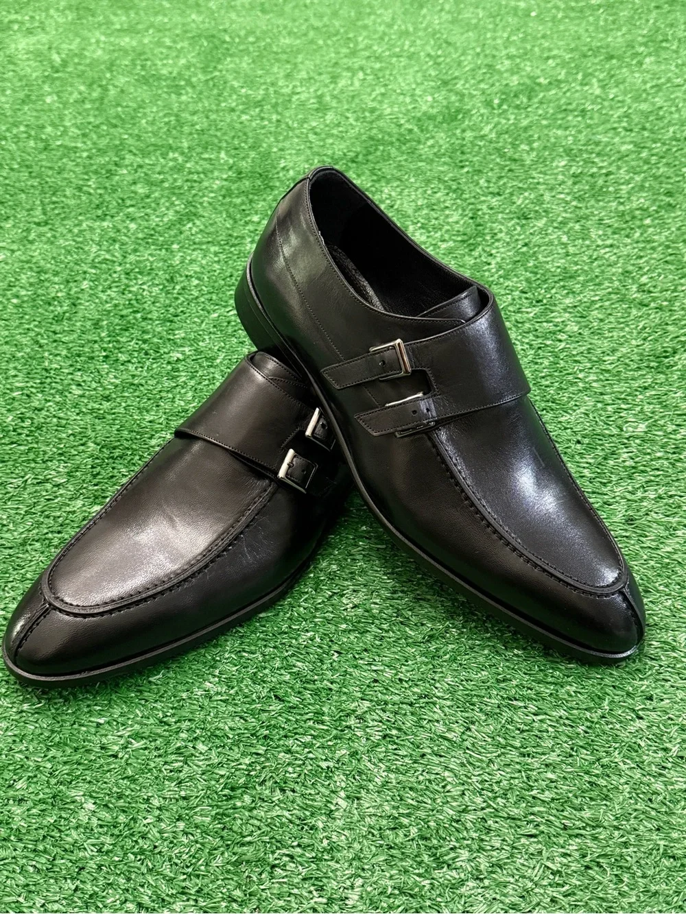 Villa Pias Arlington Double Monk Strap Leather Loafers Size 14 Brand New in Box